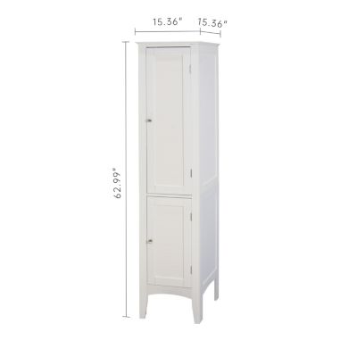 Streamdale White Freestanding Tower Cabinet with 2 Shutter Doors