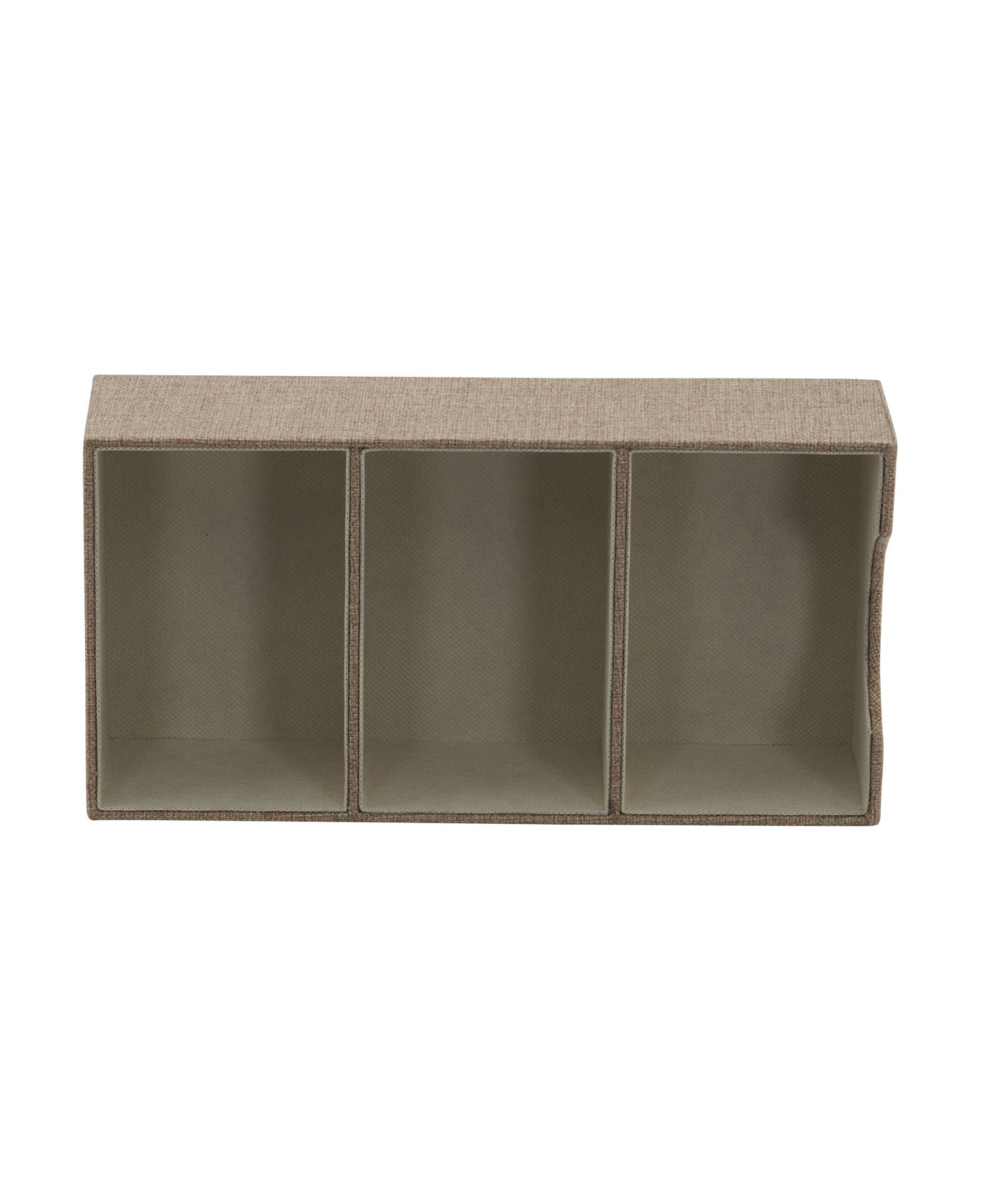 Household Essentials Organizer Tray Accessory Organizer Sturdy Drawer Organizer With Fabric Covering And Three Compartmen In Gray