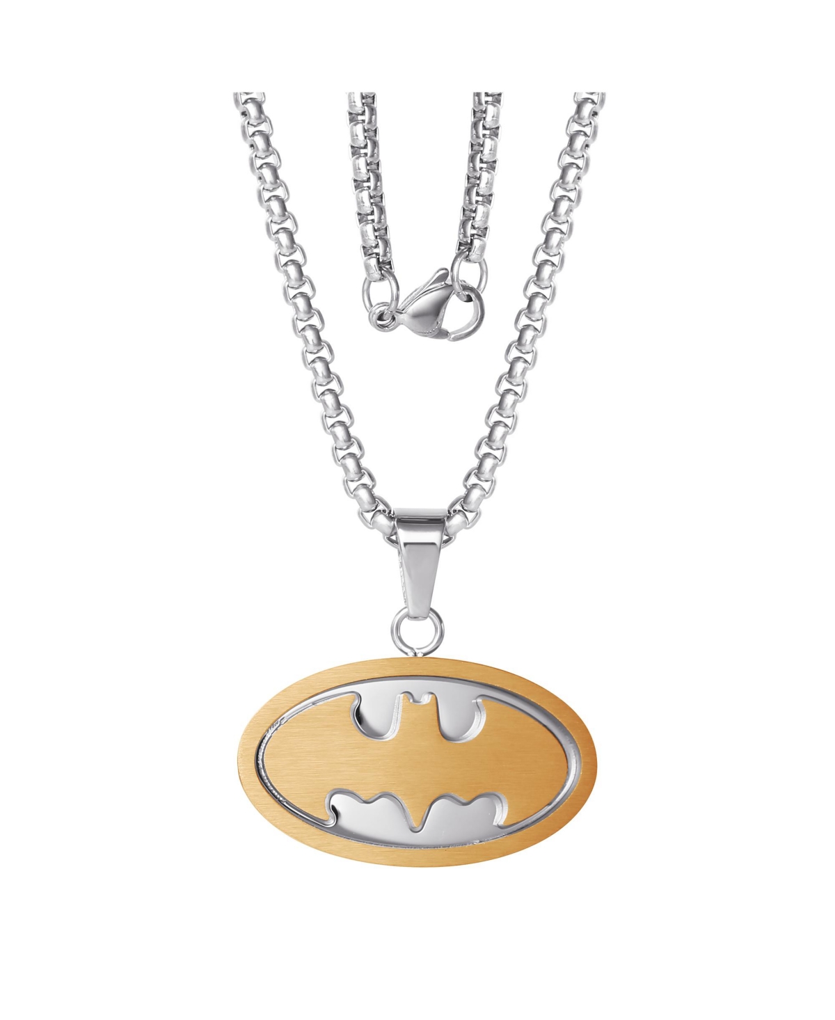 Dc Comics Batman Stainless Steel (316L) Dog Tag, 22'' Box Chain - gold tone