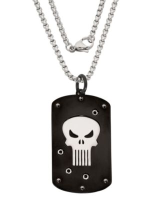 The Punisher Stainless Steel (316L) Pendant, 22'' Box Chain