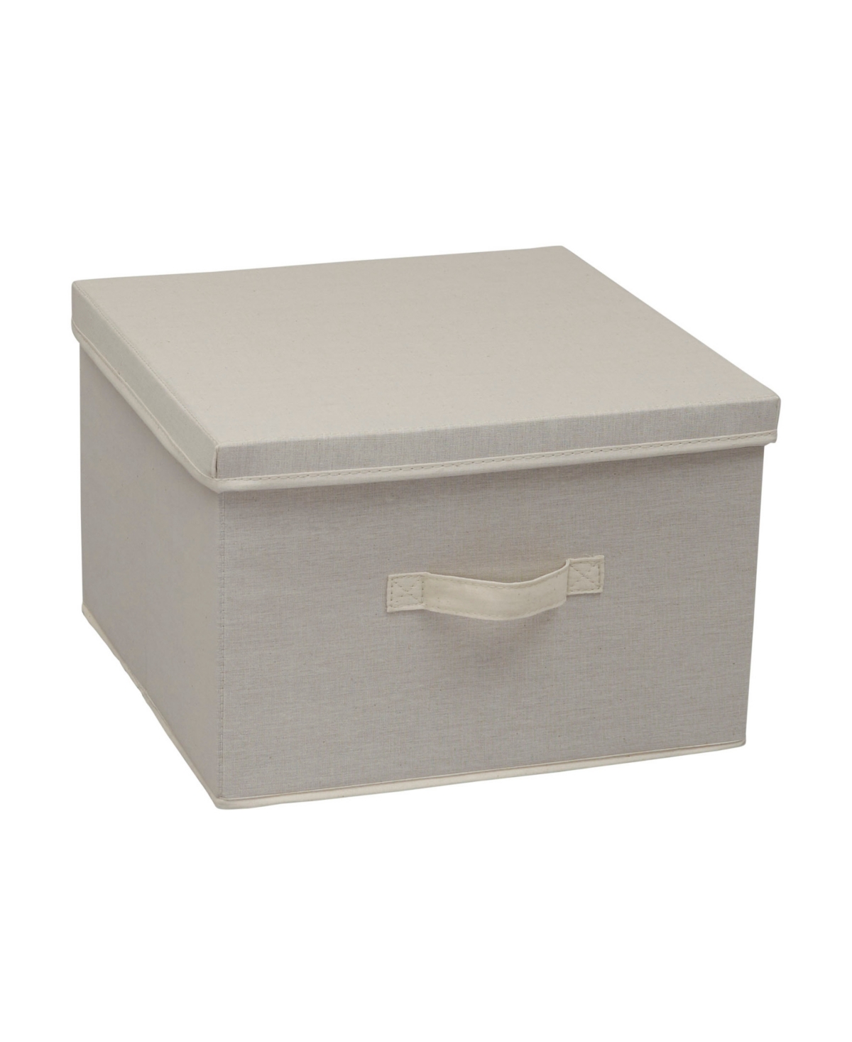 Square Storage Box With Lid - Cream