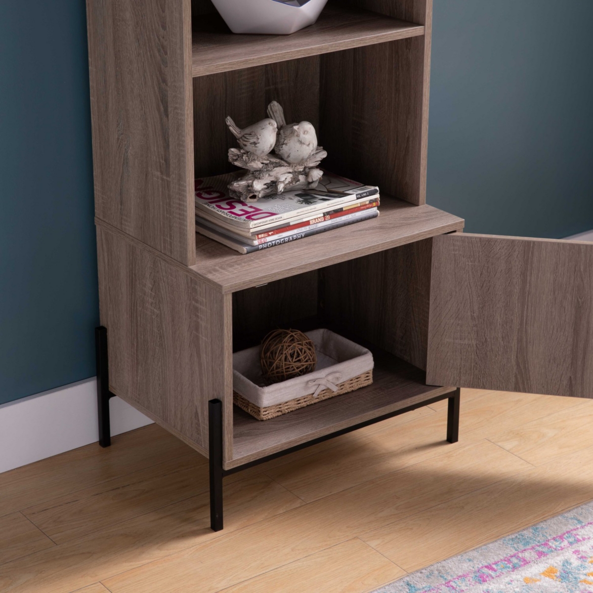 Simplie Fun Baker'S Cabinet Dark Taupe