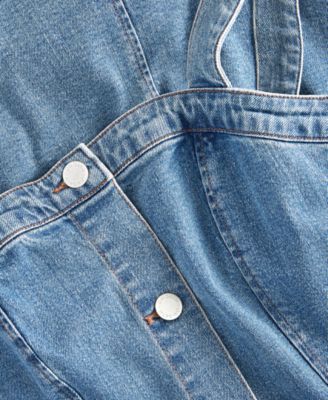 On 34th Women's Denim Pinafore Dress, Created for Macy's - Macy's