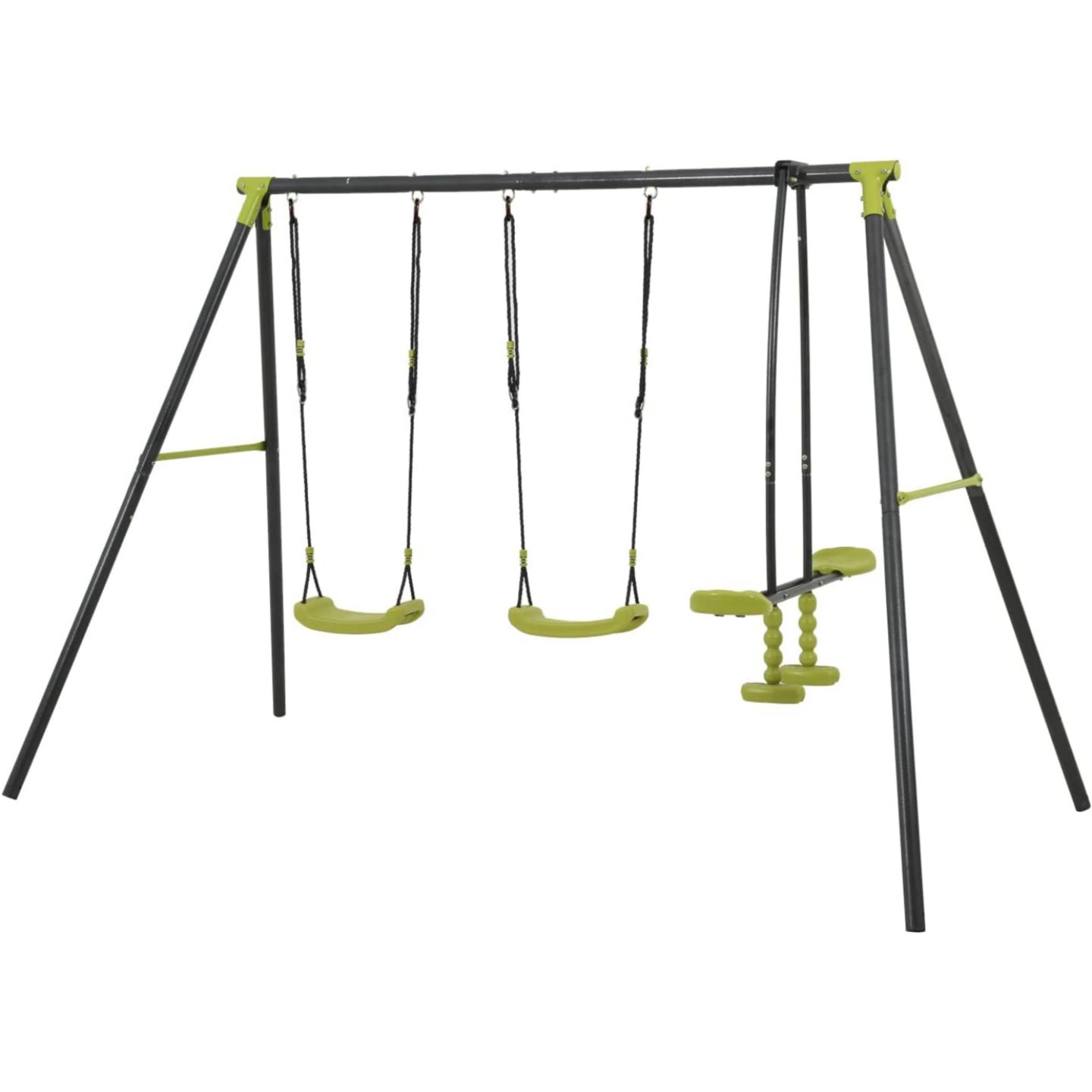 Детские игрушки Streamdale Furniture Streamdale Triple Children Swing Set 440Lbs For Outdoors, цвет: Зелёный — фото 2