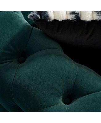 Chesterfield Modern Tufted Velvet Living Room Sofa, 84.25" W Couch, Green
