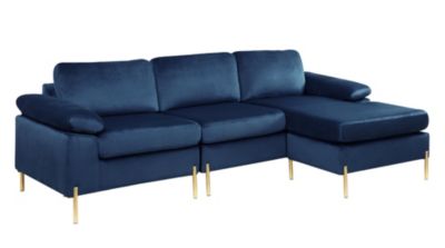 Shannon Velvet Sectional Sofa With Chaise