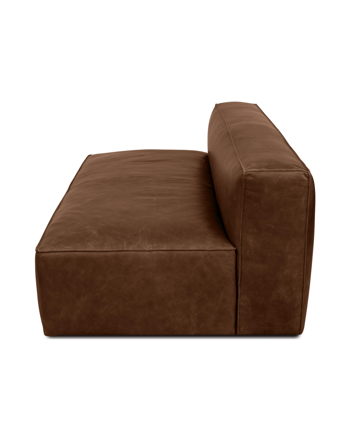 Rutherford Home Amalfy 57" Leather Armless Loveseat In Bourbon