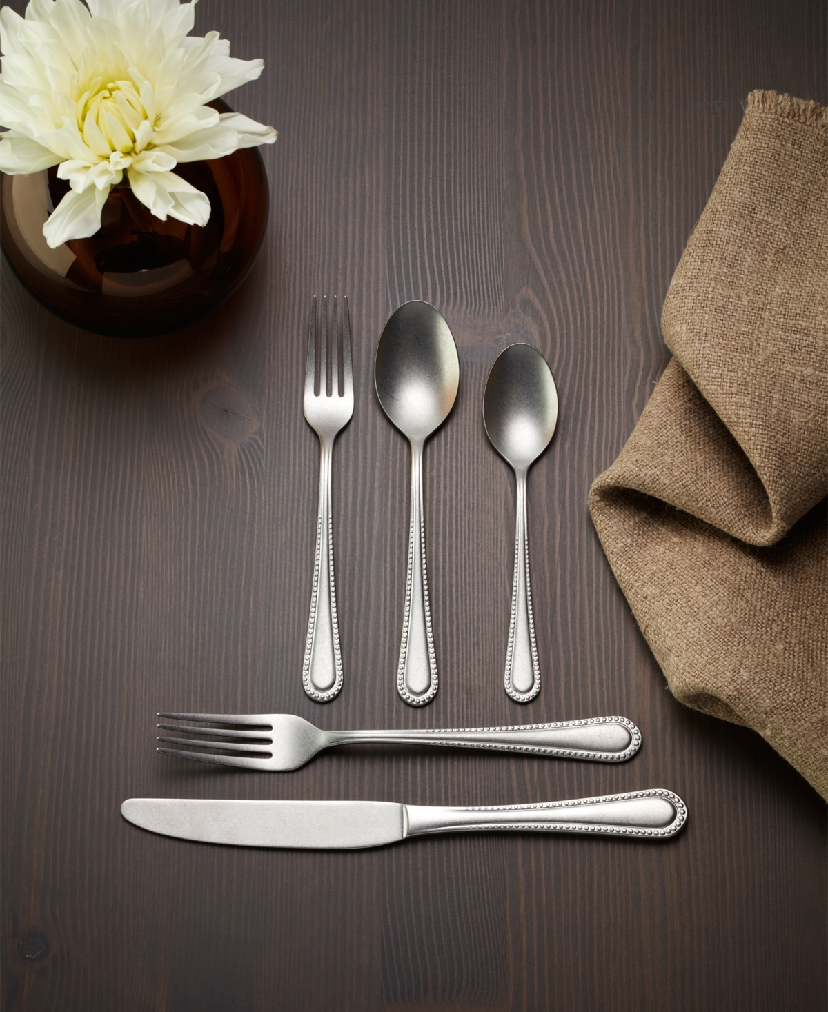 Oneida Hartwell Tumbled 42 Piece Flatware Set In Metallic