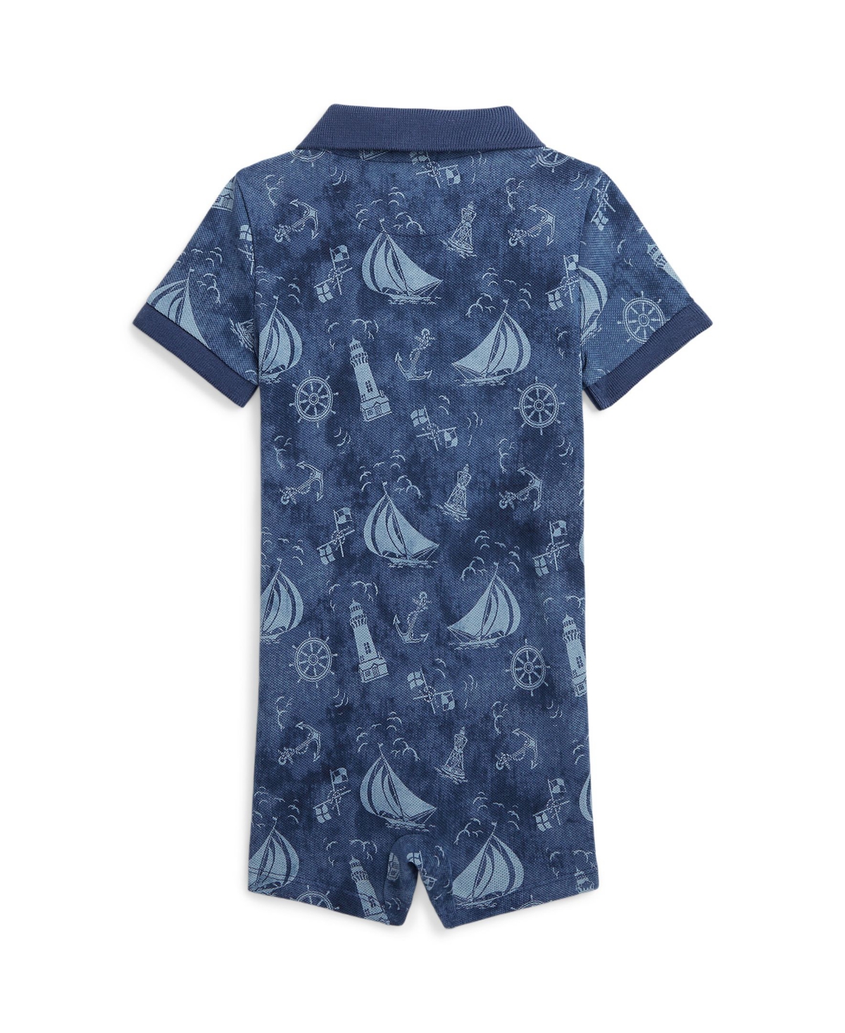 Polo Ralph Lauren Baby Boys Nautical-Print Cotton Mesh Polo Shortall
