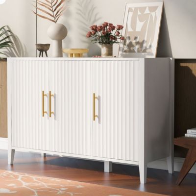 Three-door Storage Cabinet with Metal Handles for Any Room