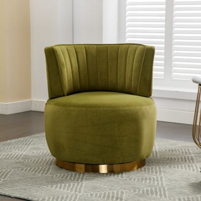 Streamdale Velvet Swivel Barrel Chairs for Living Room or Office