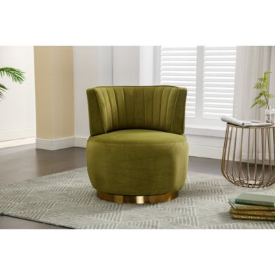 Streamdale Velvet Swivel Barrel Chairs for Living Room or Office