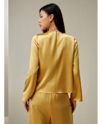 Minimalist Long Sleeve Silk Top for Women