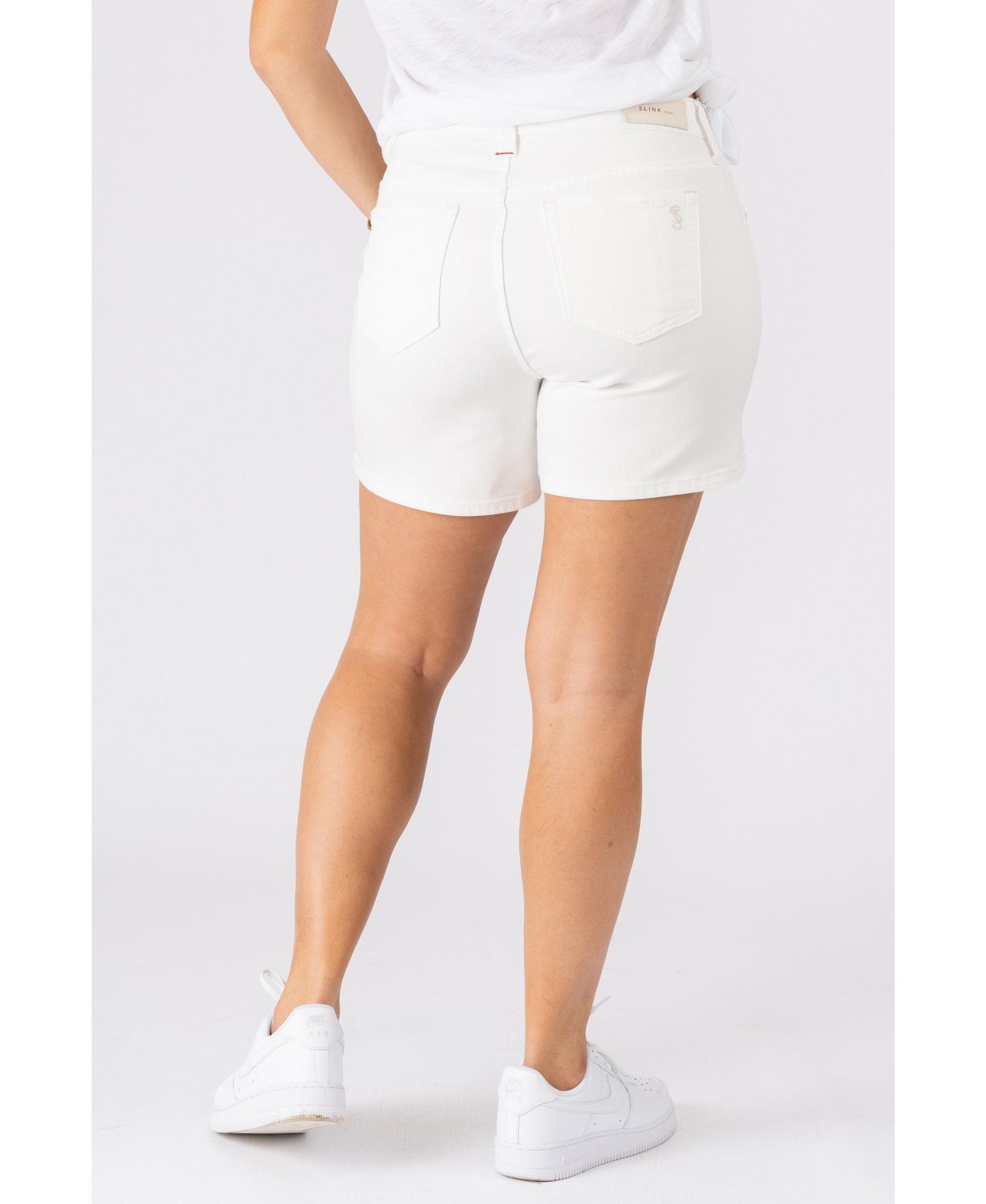 Женские шорты SLINK Jeans Plus Size Side Vent, цвет: Белый — фото 3