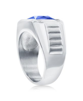 Stainless Steel Genuine Spinel Square CZ Ring