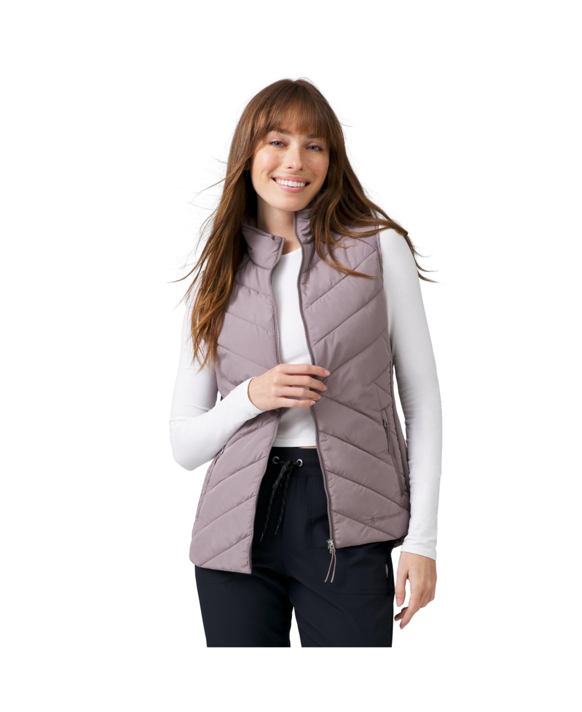 Women's Quilted Hybrid Vest - Taupe