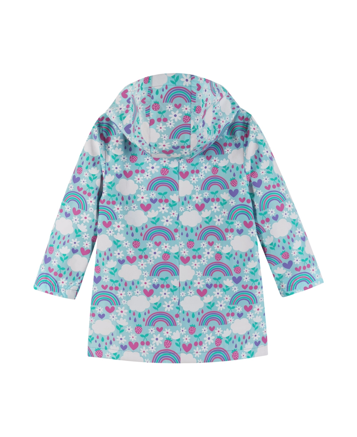 Andy & Evan Little Girls Rainbow Print Color Change Raincoat