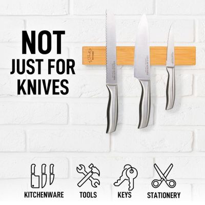 Seamless Acacia Wood Magnetic Knife Holder - Wooden Magnetic Knife Strip for Organizing your Kitchen