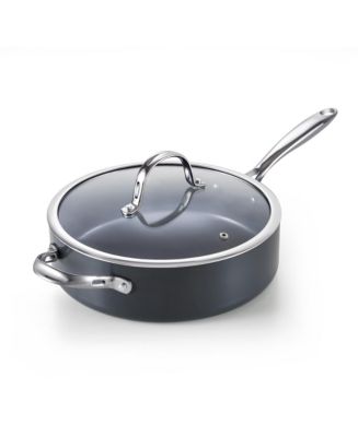 Cooks Standard 4-QT Nonstick Deep Saute Pan with Lid, 10.5-inch Deep Frying Pan Hard Anodized Ceramic Nonstick Induction Cookware, Oven Safe Large Skillet Jumbo Cooker Sarten, Helper Handle, Black - Macy's