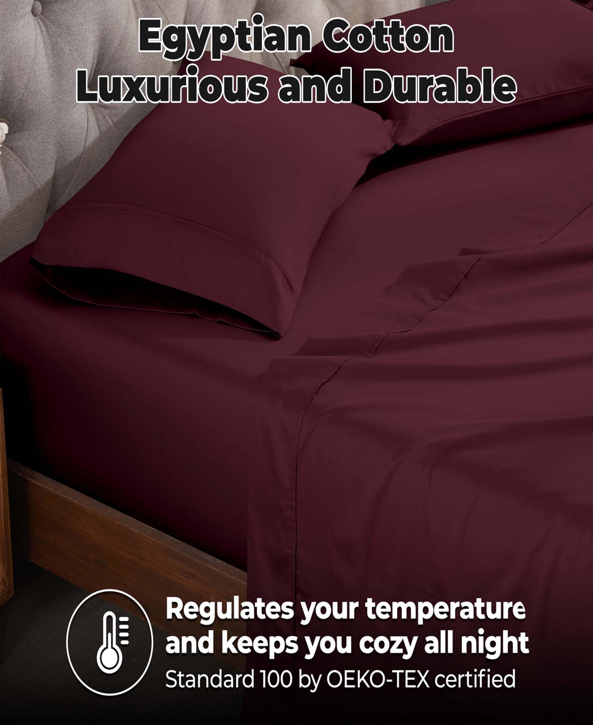 Superior Egyptian Cotton 400 Thread Count Solid Deep Pocket Sheet Set, Olympic