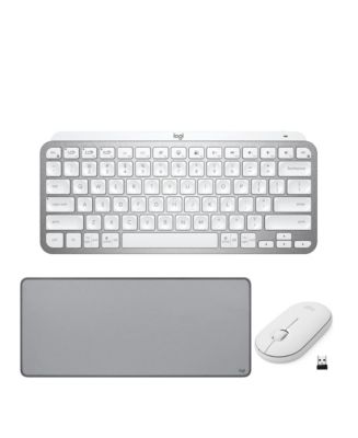 Logitech Pebble M350 Wireless Mouse (Off-White) with Keyboard and Desk ...