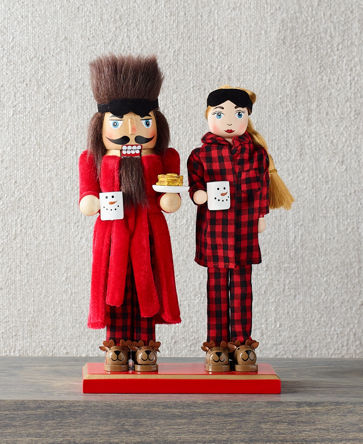 Holiday Lane Nutcrackers Red & Black Breakfast Couple Caucasian Nutcracker, Created for Macy's