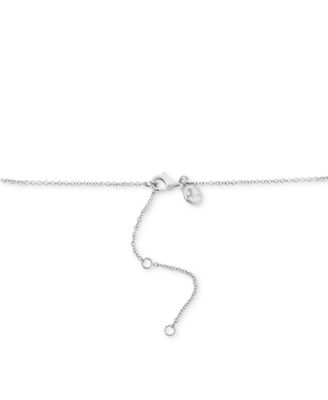 EFFY&reg; Diamond Round & Baguette Circle Cluster 18" Pendant Necklace (1 ct. t.w.) in 14k White Gold