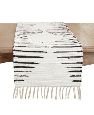 Artisanal Diamond Chindi Table Runner, 16"x72"