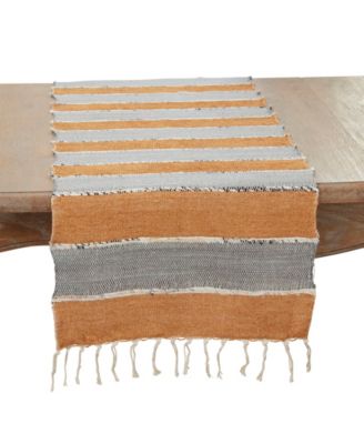 Boho Chic Fringe-Edged Table Runner, 16"x72"
