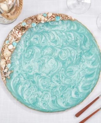 Resin Enchanted Seashell Placemat Set of 4,14"x14"