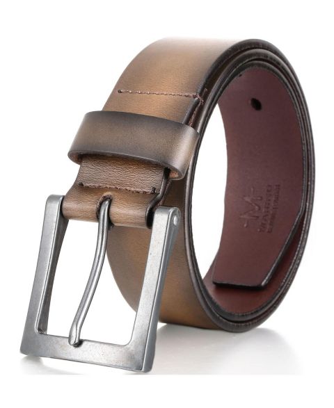 Мужской ремень Gallery Seven Mio Marino Intrepid Casual Prong Belt, цвет: Коричный