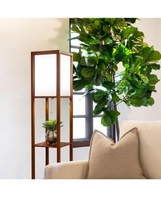 Maxwell 63" LED Shelf Column Floor Lamp with Lantern Shade