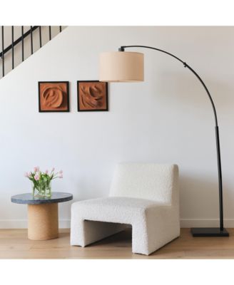 Logan Contemporary Arc LED Floor Lamp with Marble Base (76")