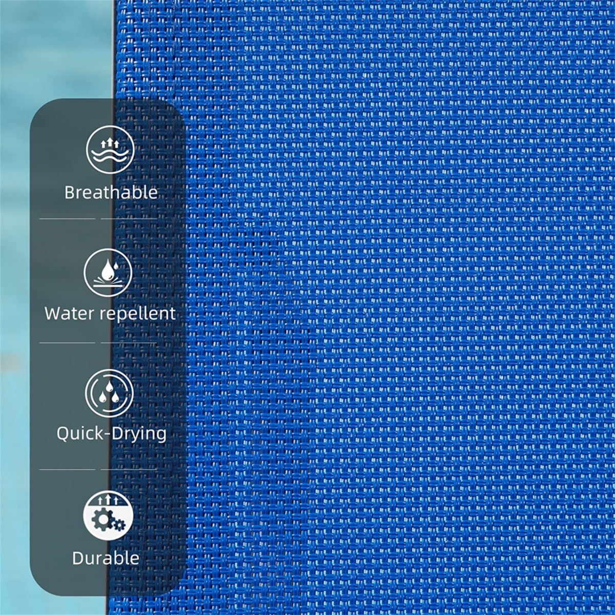 Blue Outdoor Chaise Lounge Set - 3 piece