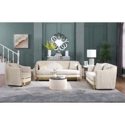 Round Ottoman Set with Storage & Coffee Table - 2 in 1 Function