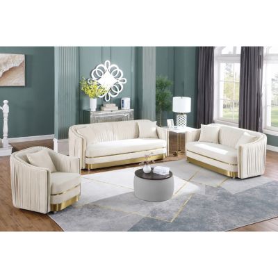 Round Ottoman Set with Storage & Coffee Table - 2 in 1 Function