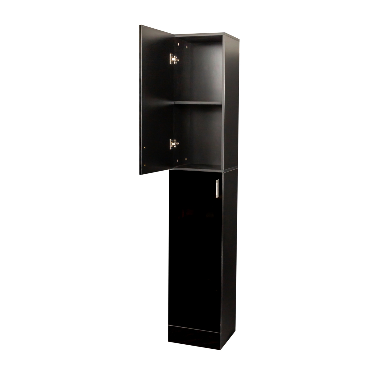 Streamdale Furniture Freestanding Cabinet With Inadjustable Shelves And Two Doors For Kitchen, Dining Room,- Black