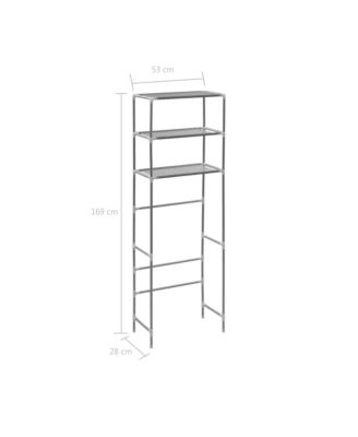 3-Tier Storage Rack over Toilet Silver 20.9&amp;quot;x11&amp;quot;x66.5&amp;quot;