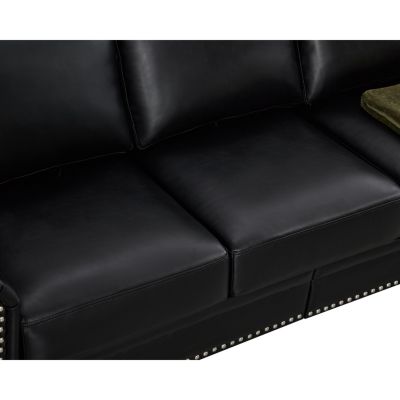  Living Room Sofa With Storage Sofa 1+2+3 Sectional Black Faux Leather