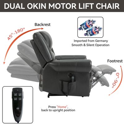  Dual Motor Power Lift Recliner Chair with Heat Massage