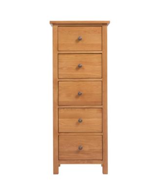 Tall Chest of Drawers 17.7"x12.5"x43.3" Solid Oak Wood