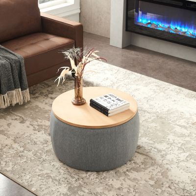 2-in-1 Storage Ottoman, End Table and Ottoman