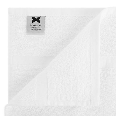 Admiral Hand Towels (12 Pack), 16x27 in., Cotton Poly Blend, White