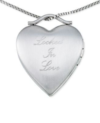 Macy's Heart Locket Necklace in Sterling Silver - Macy's