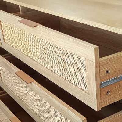 Streamdale Rattan Storage Cabinet, 6-Drawers, Natural