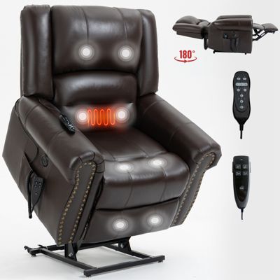 Streamdale Heavy Duty Leather Recliner with Heat & Massage