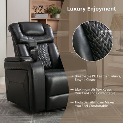 Power Recliner with Swivel, Tray Table, Phone Holder