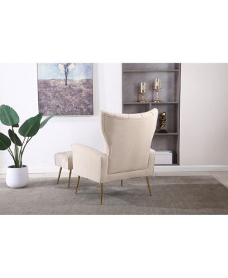 Modern Accent Chair with Ottoman
