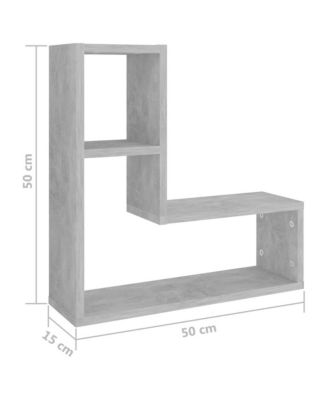 Wall Shelf Set of 2 Concrete gray Engineered wood