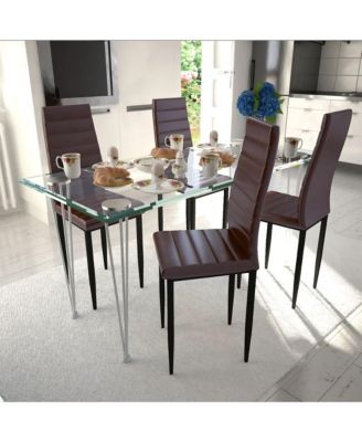 Dining Chairs 4 pcs Brown Faux Leather